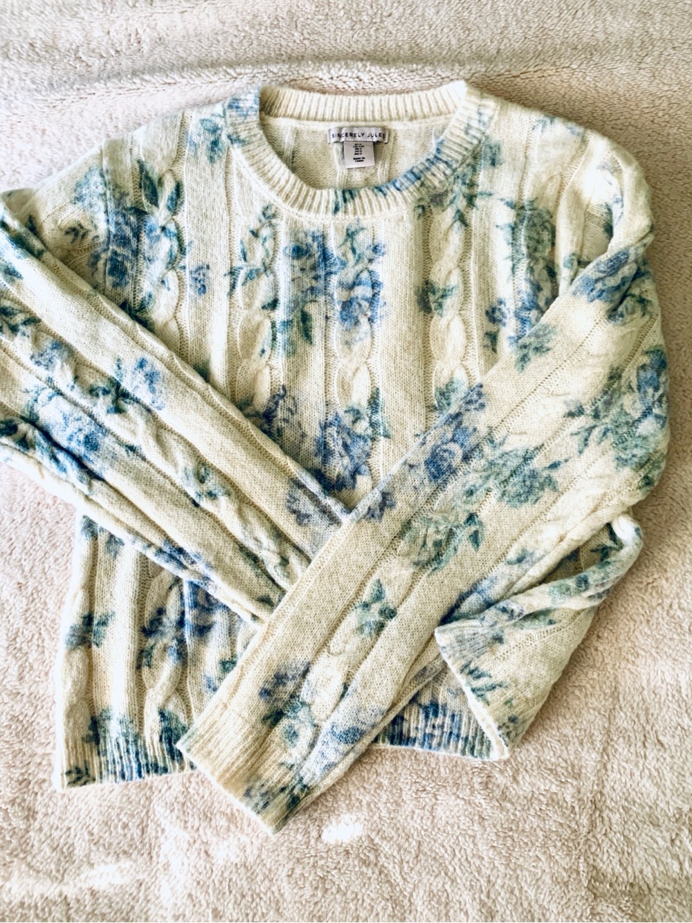 SINCERELY JULES KNIT SWEATER FLORAL LARGE